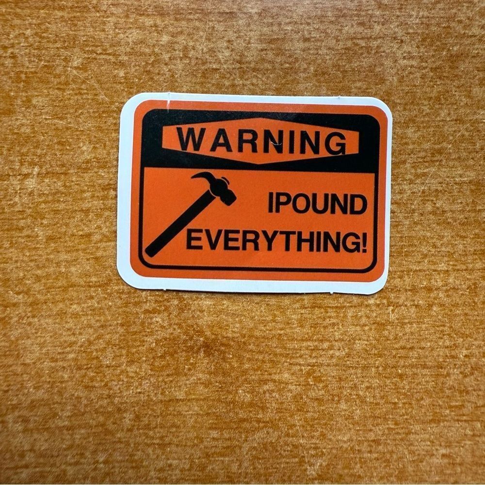 Orange Warning Sticker‎